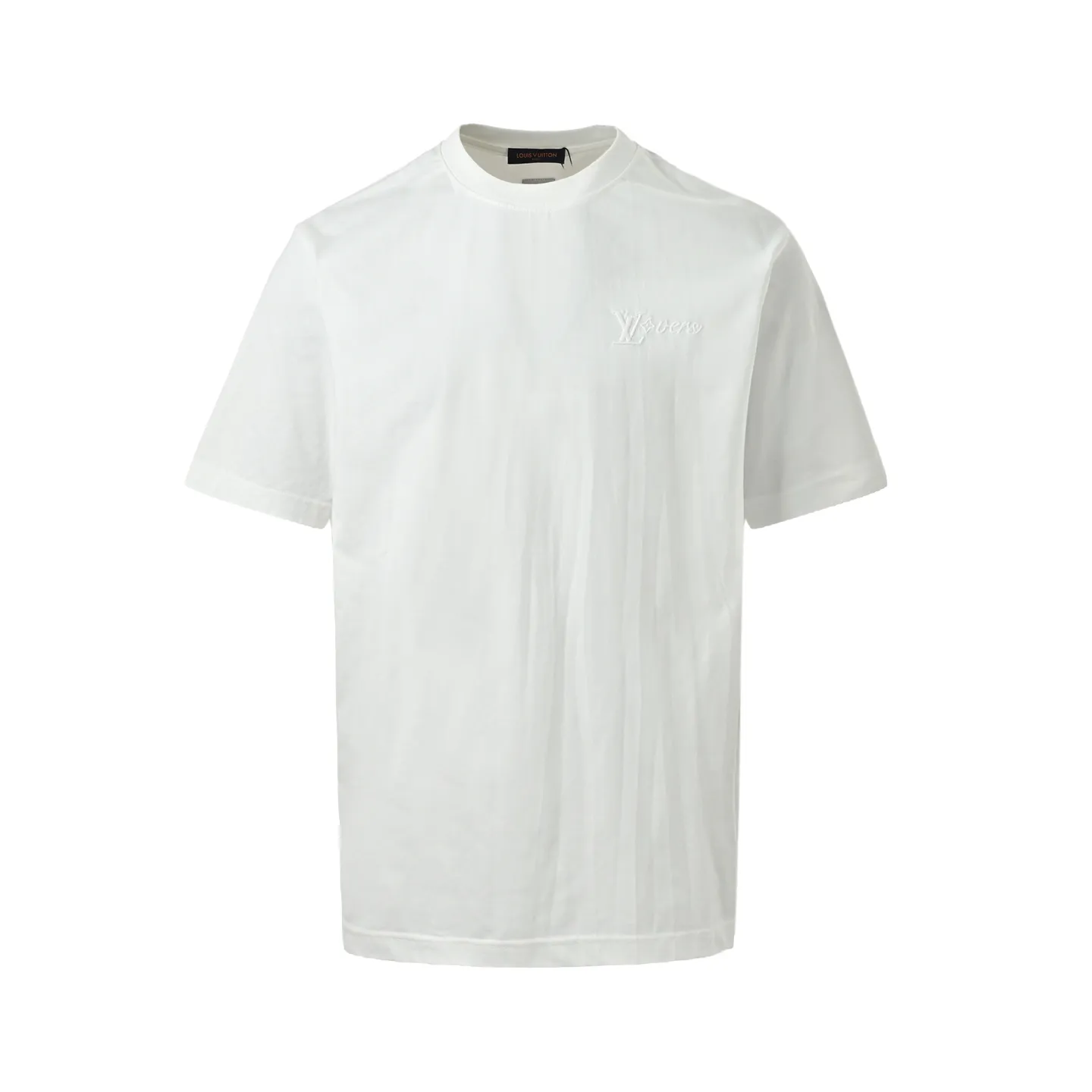 Louis Vuitton/Louis Vuitton short sleeves with small logo on the chest and letter embroidery on the back